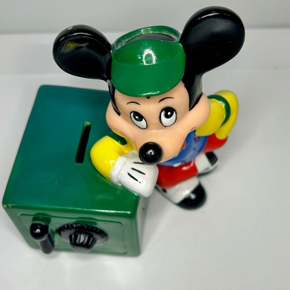 Vintage 1980s Disney Mickey Mouse Piggy Bank Money Safe - Picture 6 of 9